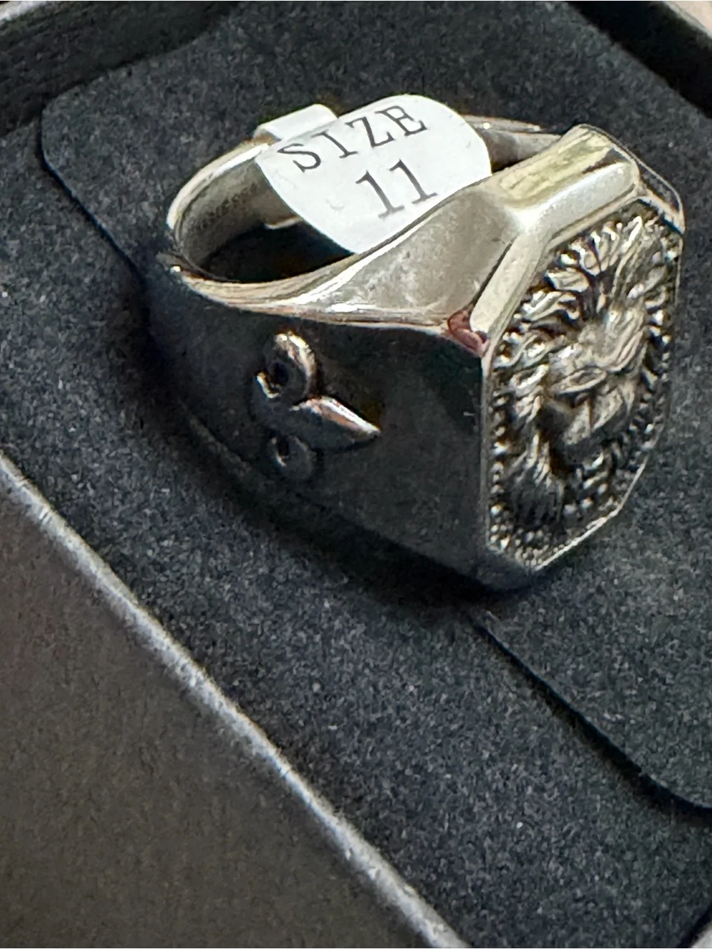 Men’s Metal Lion Head Ring Fleur De Lis Gothic Biker Size 11